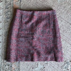 Red and Black Herringbone Skirt
